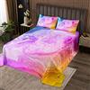 Homemissing Set di copriletto Tie Dye per ragazze adolescenti bambini marmo Art Quilt Setative colorato marmo trapuntato copriletto rosa viola blu acquerello trapuntato king size 3 pezzi