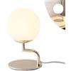 Chao Zan Lampada da comodino rotonda,Lampada da tavolo moderna per camera da letto adulto sfera in vetro,lampade da ufficio lettura Luce d'ambiente soggiorno lato letto,metallo in creatività Studio (Dorato)