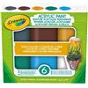CRAYOLA 6 Tempere Acriliche, Colori della Terra, in Barattolini Richiudibili, Pronte all'Uso, per Scuola e Tempo Libero, 54-4411