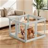 Gardner Pet Recinto per Cani in Acrilico Trasparente - Box Antigraffio e Antiscivolo, Parco Modulare per Cuccioli, Gatti e Conigli - Facile da Pulire, Espandibile, Animali Piccoli - 8 Pizzi, Grigio