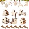 Eterspr 60 Pezzi Decorazioni Albero di Natale in Legno, Natale Appeso Ornamenti Decorazione, Albero a Testa Tonda, Alce, Fiocco Neve, Stella a Cinque Punte, Calzini, Pupazzo Neve, per Decorazioni Natalizie