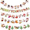 Eterspr 5 ghirlande di Natale in carta, striscioni di Natale, con motivi di lettere dei cartoni animati, Babbo Natale, pupazzo di neve, renna, decorazioni per feste di Natale