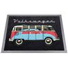 BRISA VW Collection - Volkswagen zerbino vintage antiscivolo e assorbente, per ingresso, da interno/esterno, T1 Bus e Maggiolino design (Nero/70x50cm)