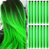 Beamely 16 extension con clip per capelli, colore, ciocche colorate per capelli lisci e lunghi sintetici, resistenti al calore, per feste, accessori per capelli da ragazza (22 pollici, verde)