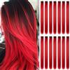 Beamely 16 extension con clip per capelli, colori, ciocche colorate per capelli lisci e lunghi sintetici, resistenti al calore, per feste, accessori per capelli da ragazza (22 pollici, rosso)