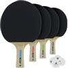 Cornilleau - Sport Pack Quattro - Set di 4 racchette da ping pong e 4 palline - ITTF 1-Star Rubber - Precisione e controllo
