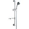 Generico Saliscendi Doccia Regolabile con Soffione Multifunzione, Asta Doccia con Doccetta 5 Getti, Supporto e Portasapone, Ø 25mm H 65cm, Laccio Acciaio Cromato 150cm.