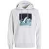 JJ Rebel Jrebraven Sweat Hood, Melange Bianco, S