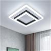 DELIPOP Plafoniera moderna a LED, Plafoniera a LED quadrata da 30 W 3400 LM per interni, Plafoniera in acrilico nero per camera da letto, Cucina 6500 K -