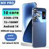 H&U&W Smartphone originale M9 RRO 7.3 pollici 16GB + 1TB Snapdragon 8 Gen3 versione globale Android14 72 + 108MP 4G/5G cellulare NFC - green
