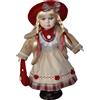 Bambola in porcellana vittoriana da collezione con supporto, bellissimi vestiti,