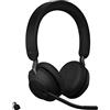 Jabra Evolve2 65 Wireless PC Headset - Cuffie stereo certificate Microsoft Teams con batteria a lunga durata - Adattatore USB-C Bluetooth - Nero