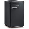 Severin rks 8832 mini frigorifero retrò 108l, frigorifero piccolo e silenzioso con diversi scomparti, congelatore 13l e portabottiglie, 37 db, classe energetica d, nero opaco