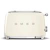 Smeg, tostapane 2x2 tsf01creu, 2 scomparti da 36mm, 6 livelli di doratura, funzione riscaldamento, scongelamento e bagel, espulsione automatica del pane, cassetto raccoglibriciole, 950w, crema