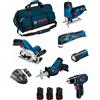 Bosch professional bosch kit bmkb6-28cd3 (gsr 12v-15 + gks 12v-26 + gst 12v-70 + gop 12v-28 + gsa 12v-14 + gli 12v-80 + 3x2,0 ah +gal1230cv +hdbag) 0660989125790