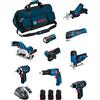 Bosch professional bosch kit bmkb9-28ad3 (gsr12v-15+gtb12v-11+gdr12v-105+gws12v-76+gst12v-70+gks12v-26+gop12v-28+gsa12v-14+gli12v-80+3x2,0ah) 0660989125738