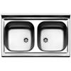Apell Lavello da appoggio in acciaio inox 2 vasche dimensioni 80x50 cm pi802pc apell
