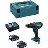 Makita dhp482rtj 18v 2x batt. trapano avvitatore a percussion. 0088381813631