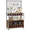 HOMCOM Scaffale da Cucina con Piano di Lavoro, Pannelli in Metallo, 5 Ganci, Mobiletto per Spezie, Pentole, Padelle, Marrone | Aosom Italy