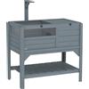 PawHut Casa recinto per tartarughe su piedi con mensole in legno di abete - dim. 103H x 84L x 51l cm