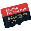 SanDisk Extreme Pro 64 GB microSDXC Memory Card + SD Adapter with A2 App Performance + Rescue Pro Deluxe 170 MB/s Class 10, UHS-I, U3, V30