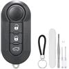 NewZC Guscio Chiave Auto Scocca Chiave 3 Tasti Telecomando Pieghevole Compatibile con Fiat 500 Brava Bravo Evo Grande Doblo Ducato Panda Punto - Plastica Custodia Chiave Cover Ricambio Accessori