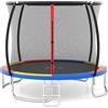 COSTWAY Trampolino Elastico per Bambini e Adulti 244 cm/305 cm/366 cm, Tappeto Elastico da Esterno con Rete di Sicurezza, Scala e Telaio in Acciaio Zincato Antiruggine (Colorato,305 cm)