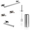 Inda Set accessori bagno a muro Lea cromo lucido (porta asciugamani 36 cm)