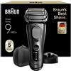 BRAUN Rasoio elettrico barba BRAUN Series 9 PRO+ 9615S, lame di precisione ultrasottili, impermeabile, tecnologia Pro SensoAdapt, testina flessibile a 40°