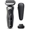 BRAUN 72-C1200S Rasoio, autonomia fino a 60 min e ricarica rapida in 5 min, 3 modalità di rasatura: turbo, delicata standard, con testina 360° SkinFlex