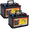 FEENCE Confezione da 2 batterie al litio LiFePO4 da 12 V, 100 Ah, dimensioni ridotte, altezza 188 cm, batteria BMS, 100 A, fino a 15000 cicli, mini dimensioni per roulotte, camper, barche, motore a traina, a