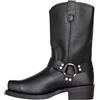 ticticlily Stivali da Uomo Autunno Inverno Cerniera a Punta Quadrata Vintage Ricamato Scarpe Casual Stivali da Cowboy B Nero 41 EU