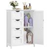 VASAGLE Mobile da Bagno, Mobiletto per Bagno Stretto, Organizzatore, Cassettiera, con 4 Cassetti, Anta, Ripiano Regolabile 35 x 65 x 90 cm, Bianco Nuvola LHC042W01