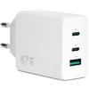 VulTech CC-367PDCUGWH Caricatore Universale Smartphone Tablet Notebook 67W GaN USB-A e 2x Type-C/USB-C PD3.0 QC3.0 PPS bianco - dimensioni compatte
