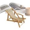 Duroecsain Mini sedia da spiaggia - sedia a sdraio in legno - mobili in miniatura per casa delle bambole e vetrina