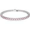 Swarovski Braccialetto Matrix Tennis, Taglio Round, Rosa, Placcato rodio