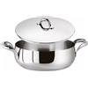Sambonet Casseruola Bassa con 2 Manici e Coperchio Kikka Ø 24 cm - Acciaio Inox Lucido