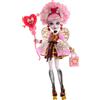 Monster high - cupid asteria scary sweet birthday, bambola con abito da party rosa e rosso e accessori a tema
