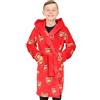 Arsenal F.C. Accappatoio ufficiale in pile con cappuccio per bambini, Rosso, 10-11 Anni