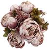 Duovlo Fiori finti vintage peonia artificiale in seta, decorazione per la casa, confezione da 1 (fagiolo zuccherato)