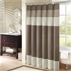 Madison Park Tende da bagno in finta seta a righe moderne in microfibra, poliestere, naturale, 182,9 cm di larghezza x 182,9 cm di lunghezza (confezione da 1)