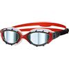 Zoggs Predator Flex - Occhialini da nuoto unisex per adulti, con protezione UV anti-appannamento, lenti curve, guarnizione a sgancio rapido, nero/verde, lenti fumé colorate, taglia S