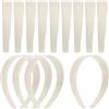 Hestya White Craft - Fasce per capelli in plastica, 2,5 cm, tinta unita, senza denti, per fai da te (20 pezzi)