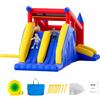 VEVOR Castello Gonfiabile, Trampolino da Gioco per Esterni, Castello Gonfiabile con Ventilatore, Scivolo e Borsa di Stoccaggio, Castello Gonfiabile per Giardino Familiare, 465 x 260 x 235 cm