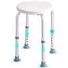 VEVOR Sedile per Doccia Antiscivolo Portata max. 136,1kg, Sgabello per Doccia Altezza Regolabile 355-480mm, Sedia da Bagno Doccia in Alluminio PE Sgabello Ausilio per Doccia Bagno Piedini Antiscivoli
