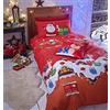 Catherine Lansfield - Set con copri-piumino e federe, per letto singolo, 135 x 200 cm + 1 federa 50 x 75 cm, 55% percalle di cotone e 45% poliestere, motivo: i regali di Babbo Natale
