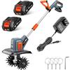TaskStar Total - Coltivatore elettrico da giardino senza fili, 4000 mAh, batteria ricaricabile e sostituibile, motore avanzato per un flusso di lavoro fluido (grigio)