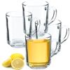 KADAX Bicchiere in Vetro Trasparente Con Manico, Lavabile in Lavastoviglie, per Caffè, Tè, Acqua, Bevande Calde (4 x 240 ml)