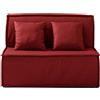 EVERGREENWEB MATERASSI & BEDS EVERGREENWEB Divano Letto 2 Posti con Materasso Piazza e Mezzo 120x190 Ortopedico, Prontoletto RICHIUDIBILE con Rivestimento SFODERABILE Lavabile Coppia Cuscini SUPERSOFT Abbinati color Bordeaux ELLEN