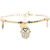 Freddy Bracciale in acciaio dorato con pendenti e strass